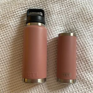 Yeti Sandstone Pink Rambler Water Bottle Set 36oz and 18oz